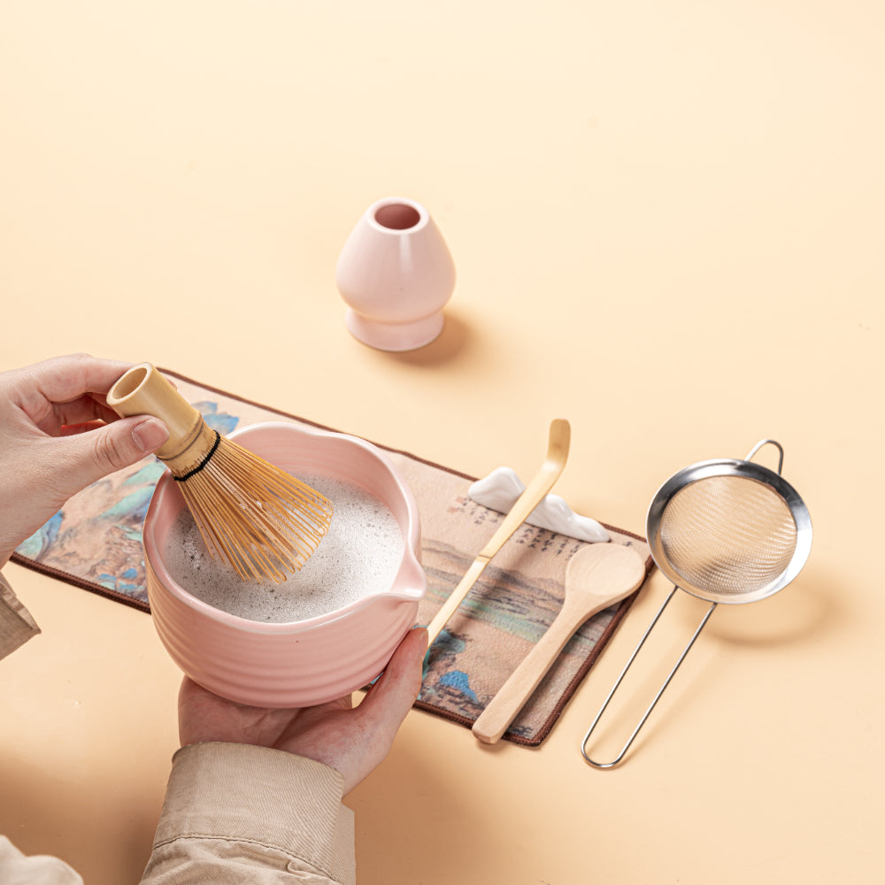 Japanese Pink Matcha Green Tea Set