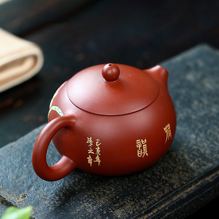 Yixing Red Clay Lotus Xi Shi Tea Set