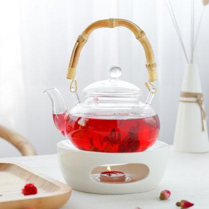 White Porcelain Candle Teapot Warmer