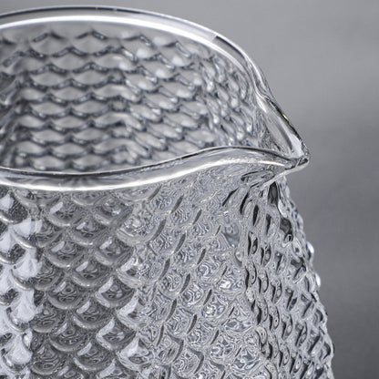 Ice Block Glass Teapot WIth Color Handle