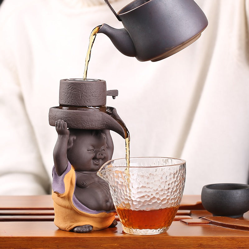 Purple Clay Pig Tea Strainer