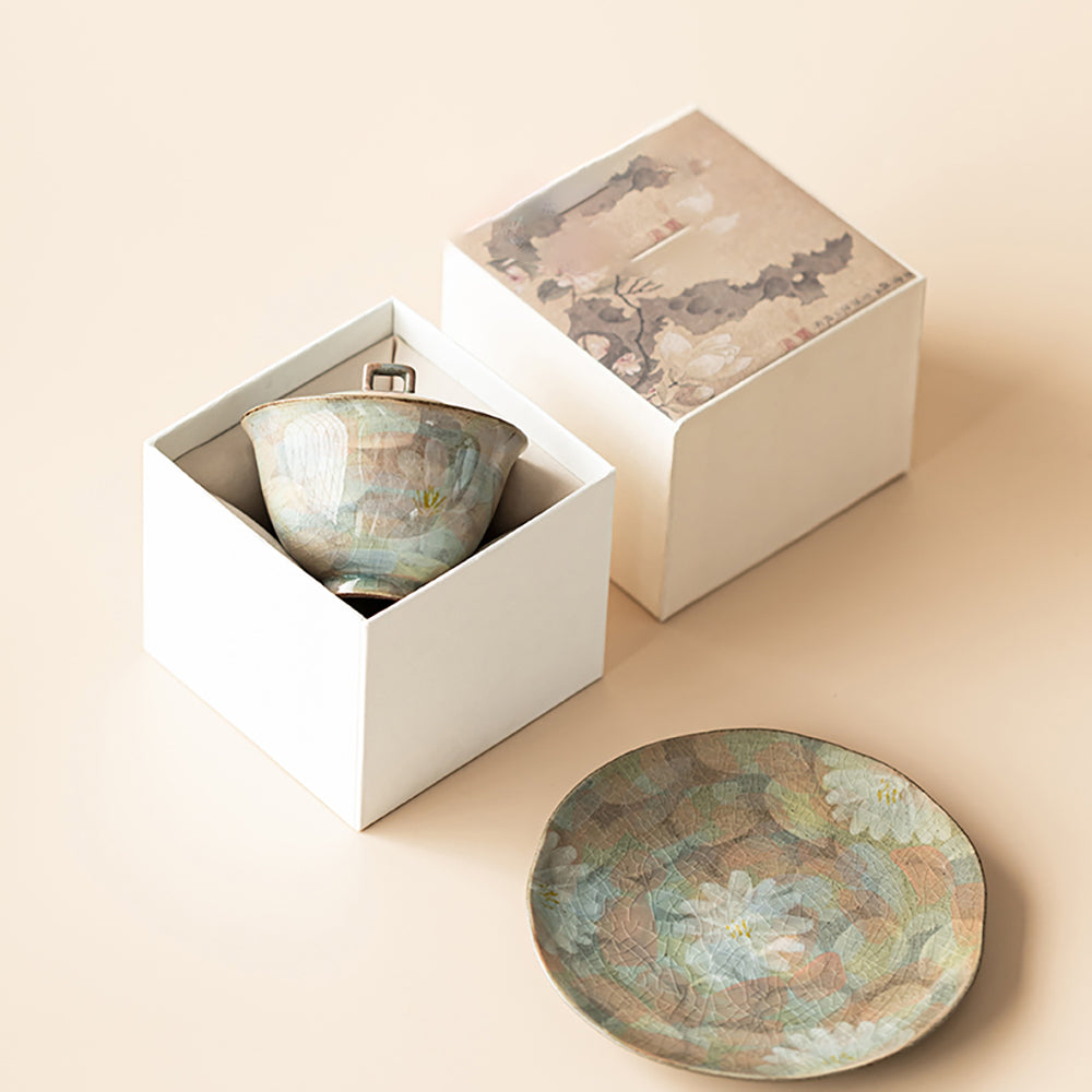 Ice Crack Daisy Porcelain Gaiwan