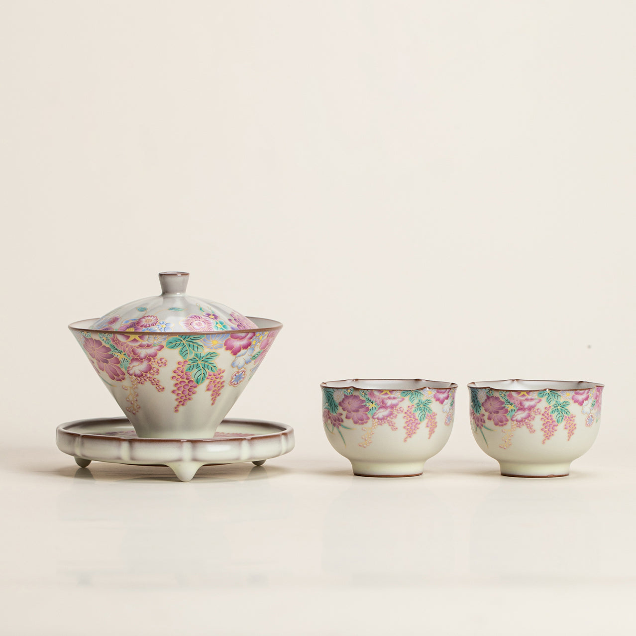 Garden Ruyao Porcelain Flowers Gaiwan
