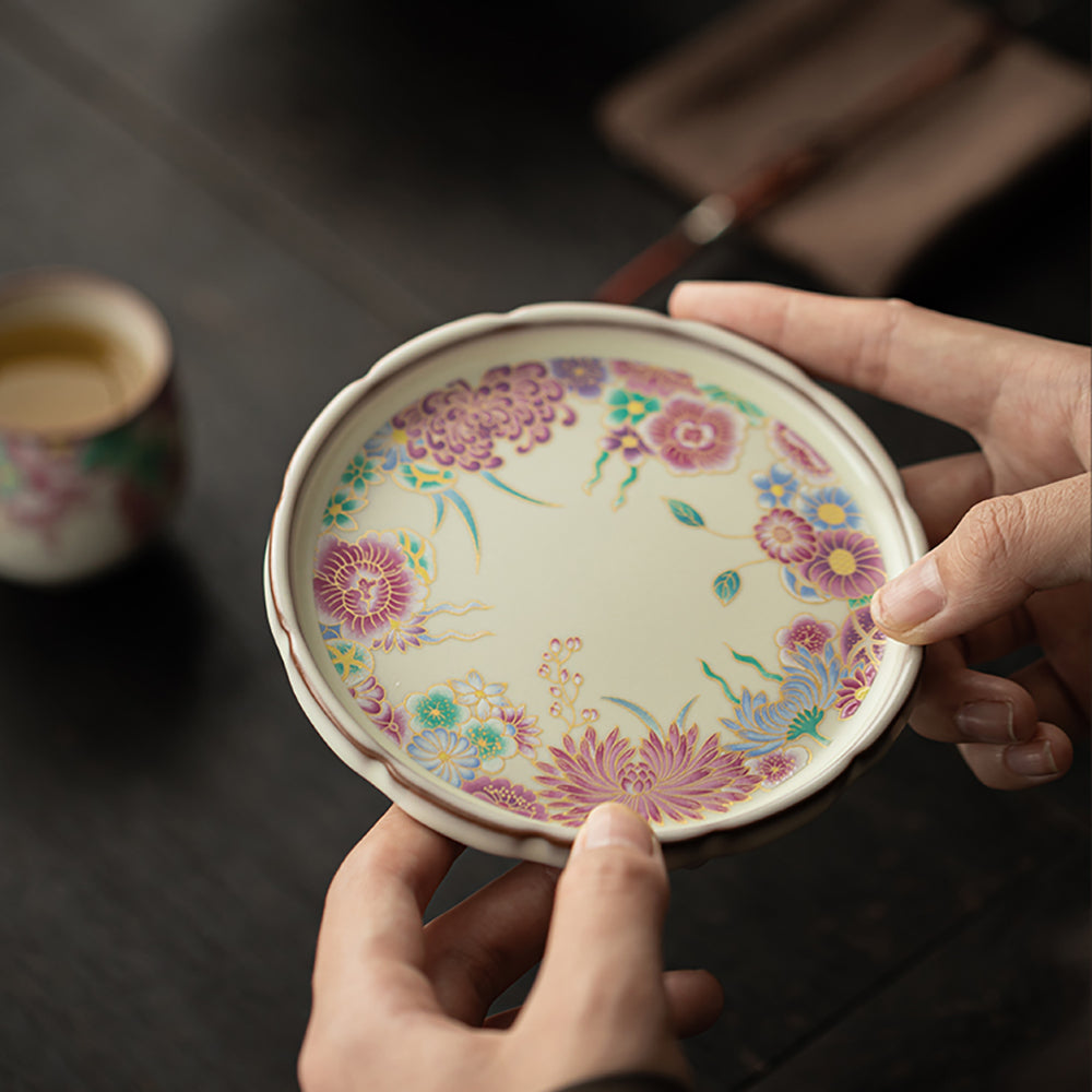 Garden Ruyao Porcelain Flowers Gaiwan