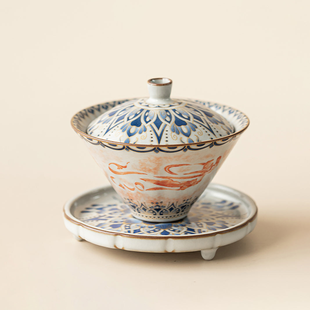 Dunhuang Feitian Cone-shaped Ruyao Porcelain Gaiwan