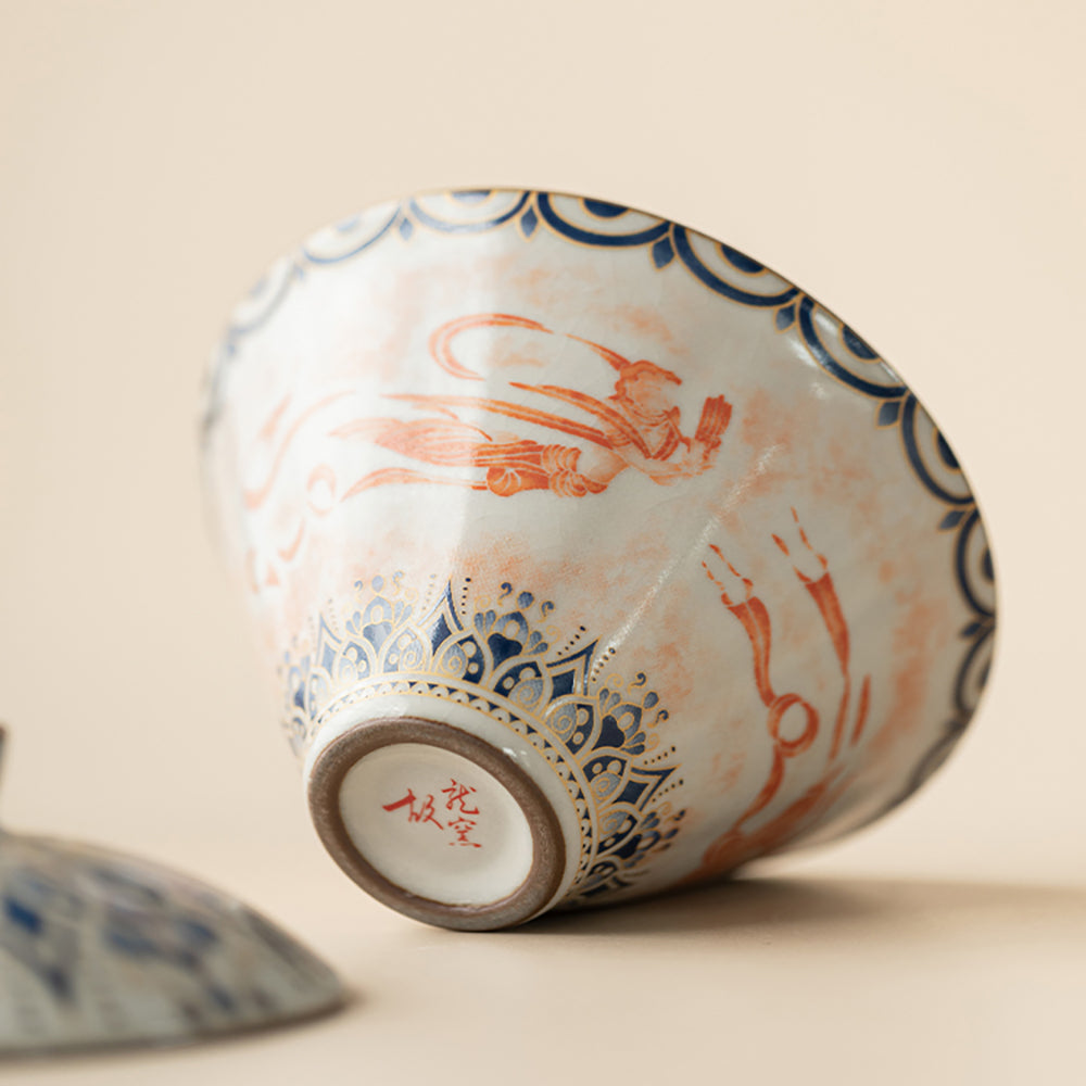 Dunhuang Feitian Cone-shaped Ruyao Porcelain Gaiwan
