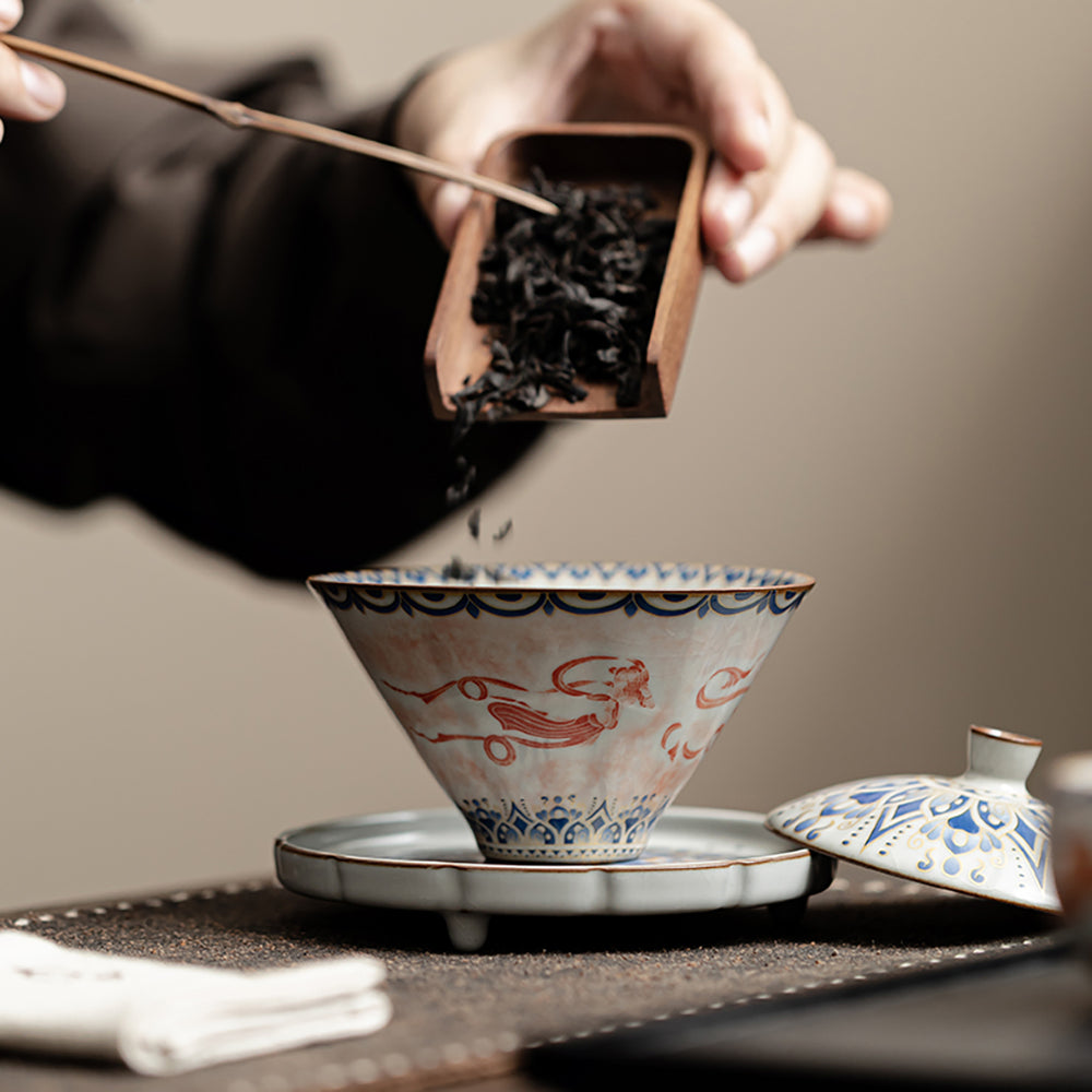 Dunhuang Feitian Cone-shaped Ruyao Porcelain Gaiwan