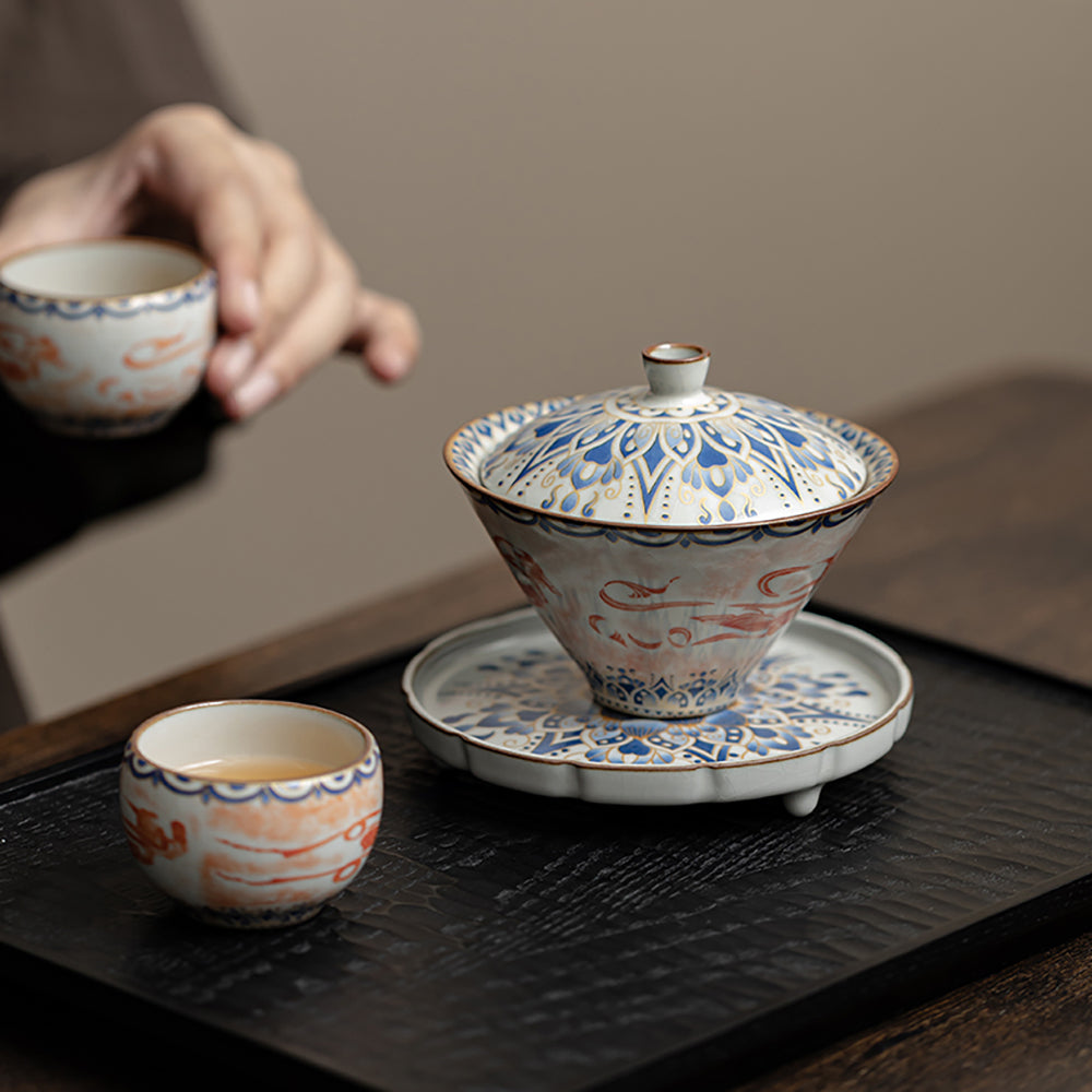 Dunhuang Feitian Cone-shaped Ruyao Porcelain Gaiwan
