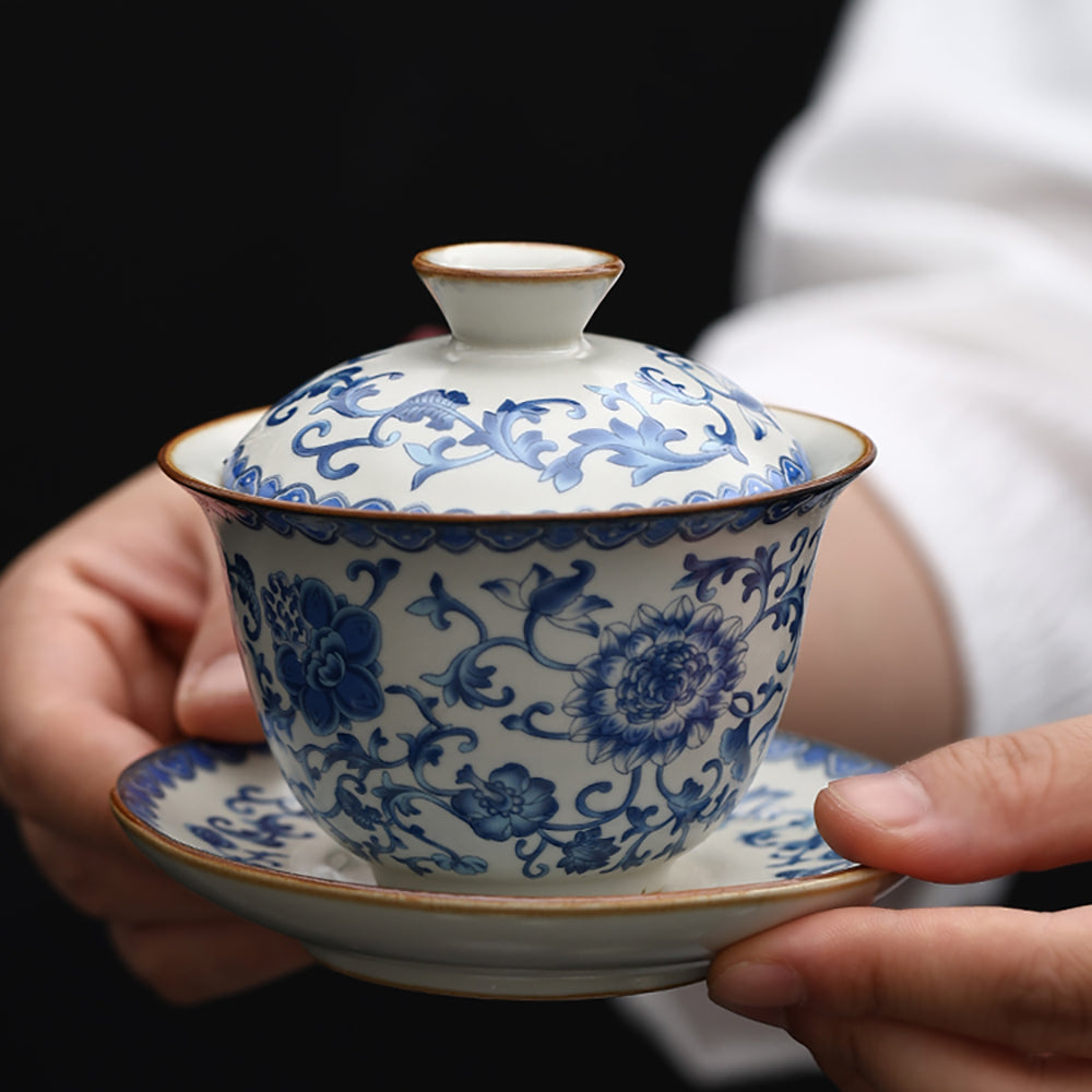 Blue And White Ruyao Porcelain Gaiwan