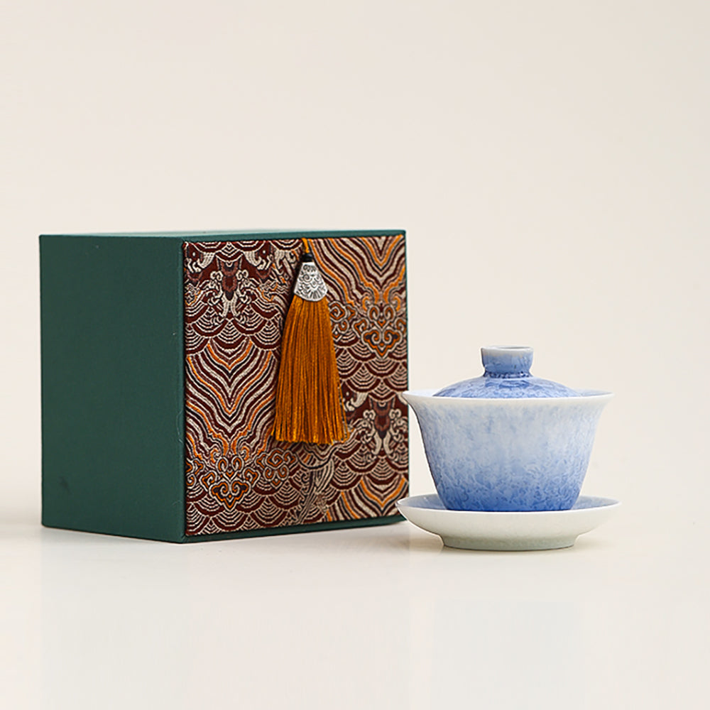 Blue Ice Crystal Ruyao Porcelain Gaiwan