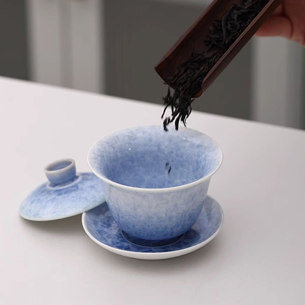 Blue Ice Crystal Ruyao Porcelain Gaiwan