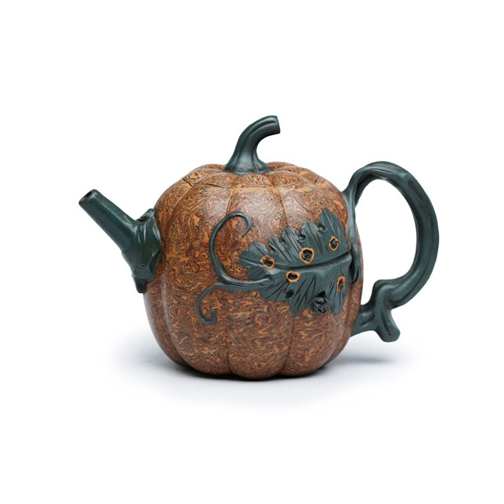 Yixing Jiao Ni Clay Pumpkin Teapot