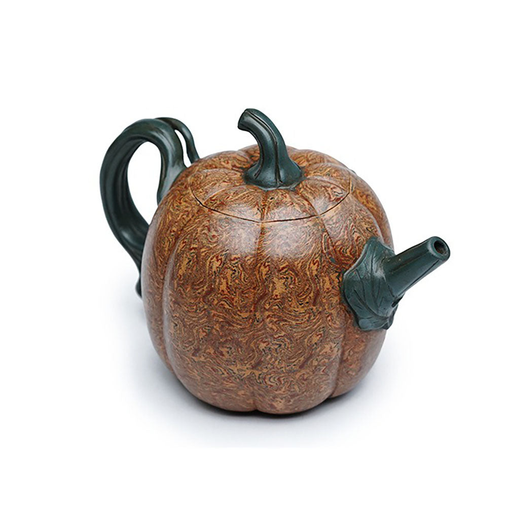 Yixing Jiao Ni Clay Pumpkin Teapot