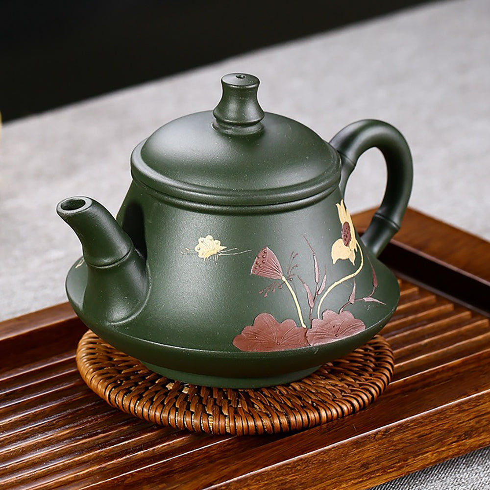 Yixing Green Clay Lotus Teapot