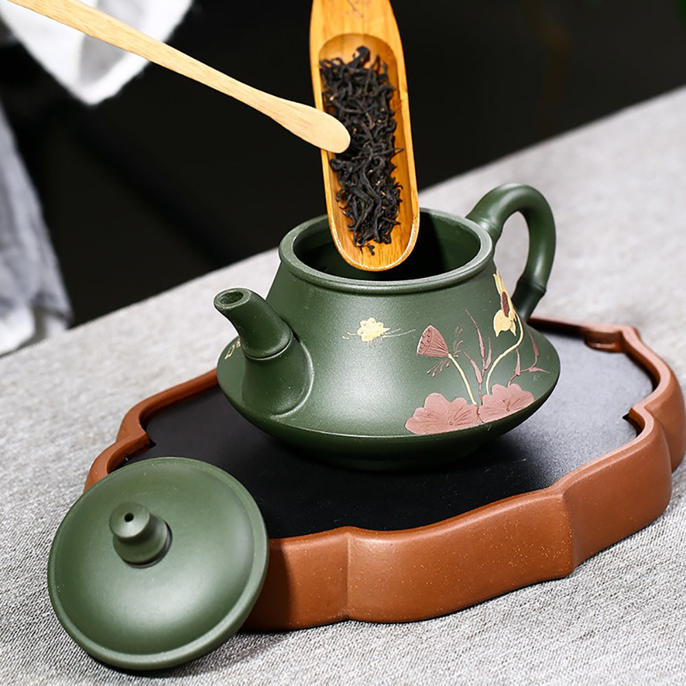 Yixing Green Clay Lotus Teapot
