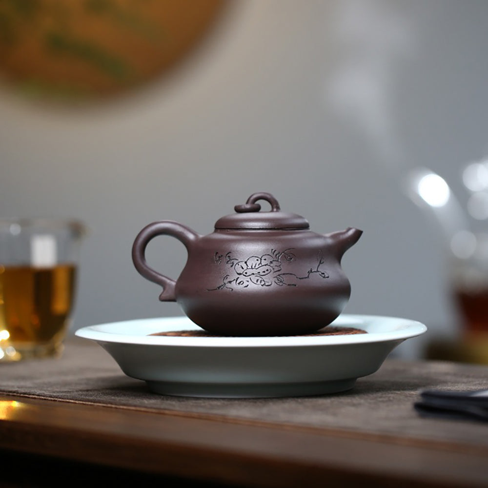 Yixing Purple Clay Gourd Teapot