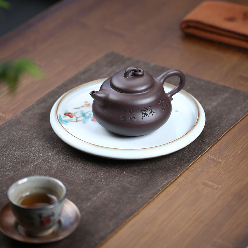 Yixing Purple Clay Gourd Teapot