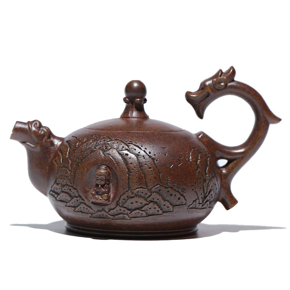 Yixing Purple Clay Buddha Dragon Teapot