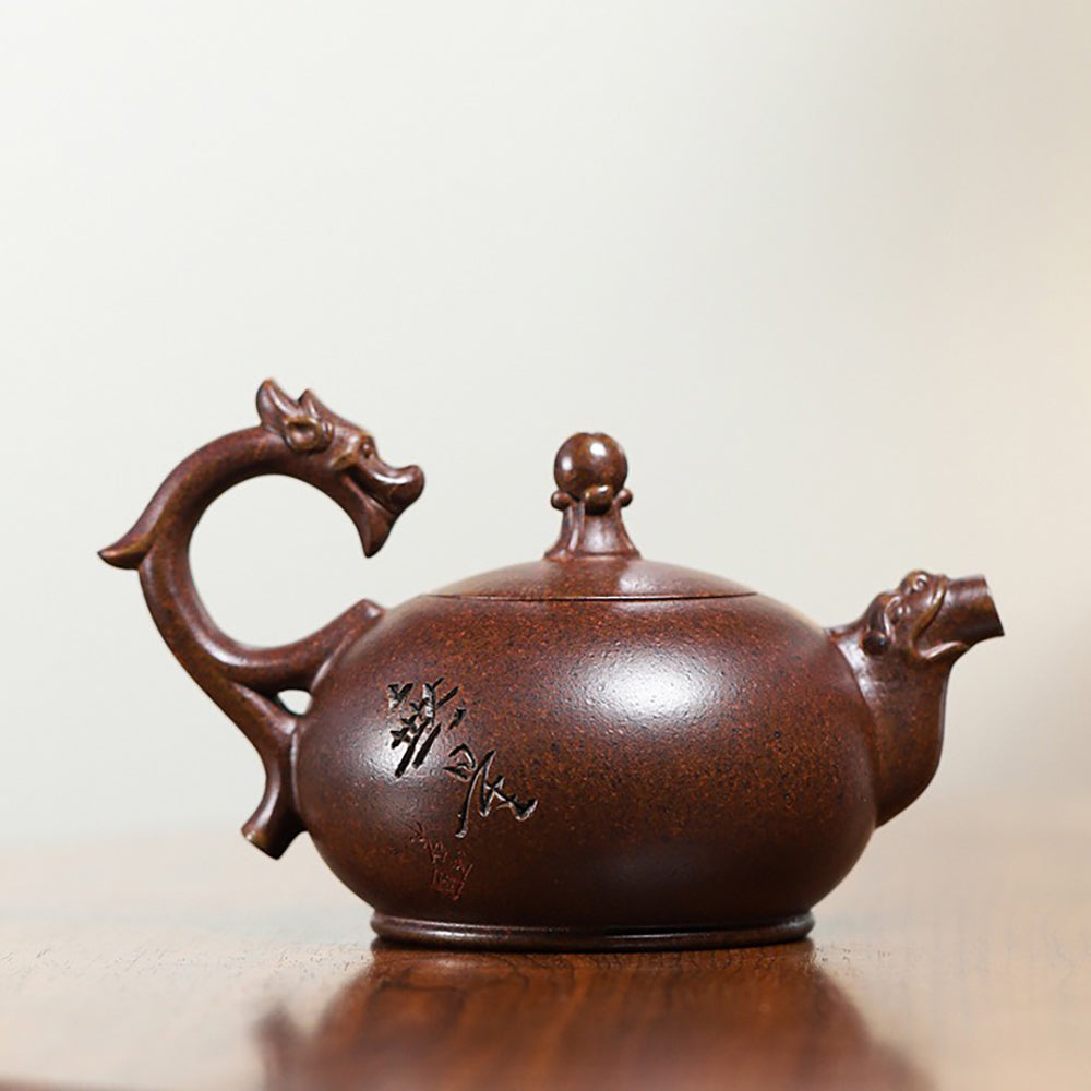 Yixing Purple Clay Buddha Dragon Teapot