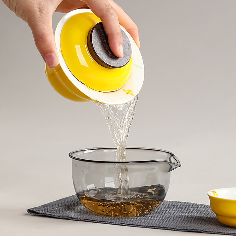 Yellow Rapeseed Flowers Travel Tea Set