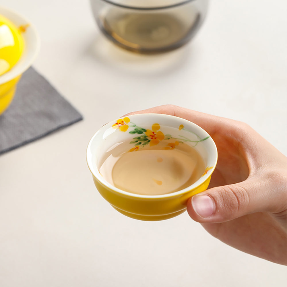 Yellow Rapeseed Flowers Travel Tea Set