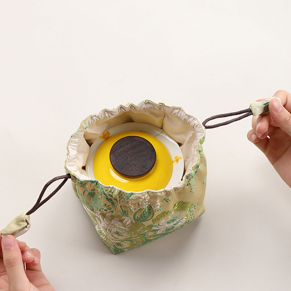 Yellow Rapeseed Flowers Travel Tea Set