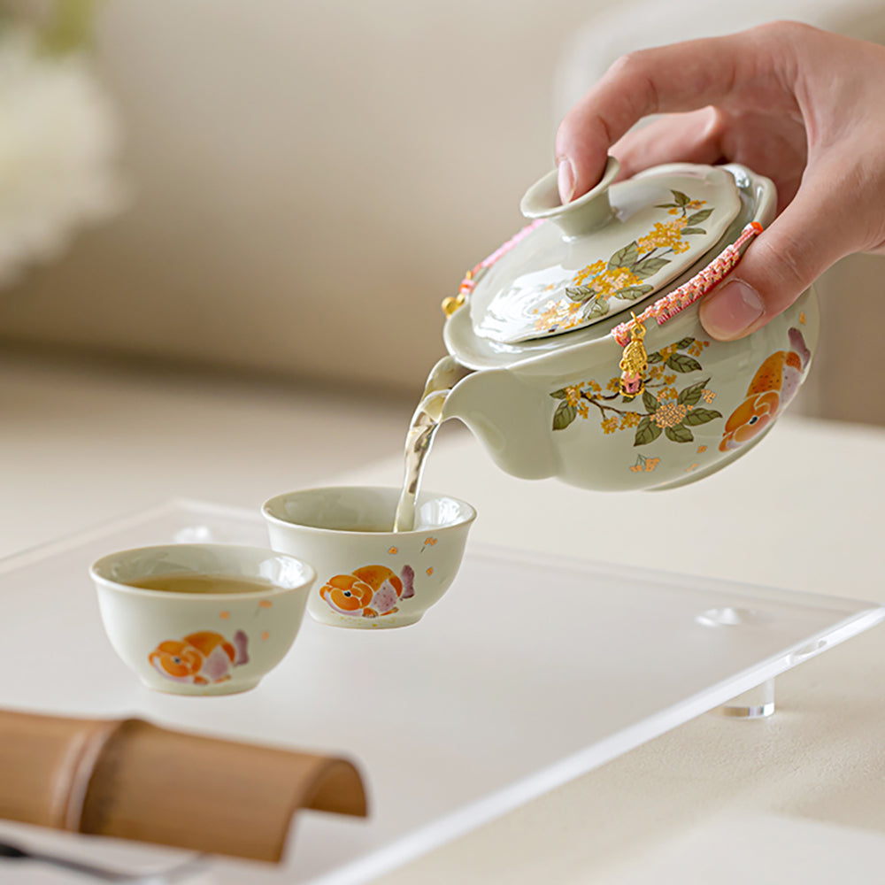 Osmanthus And Koi Travel Tea Set