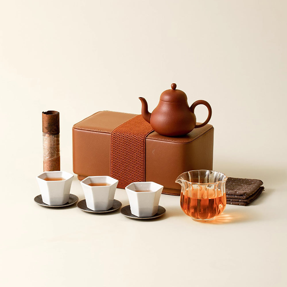 Purple Clay & Ceramic Travel Tea Set