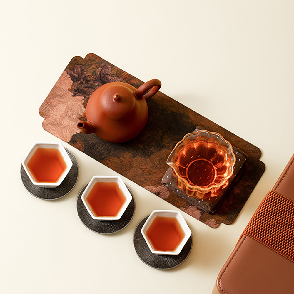 Purple Clay & Ceramic Travel Tea Set