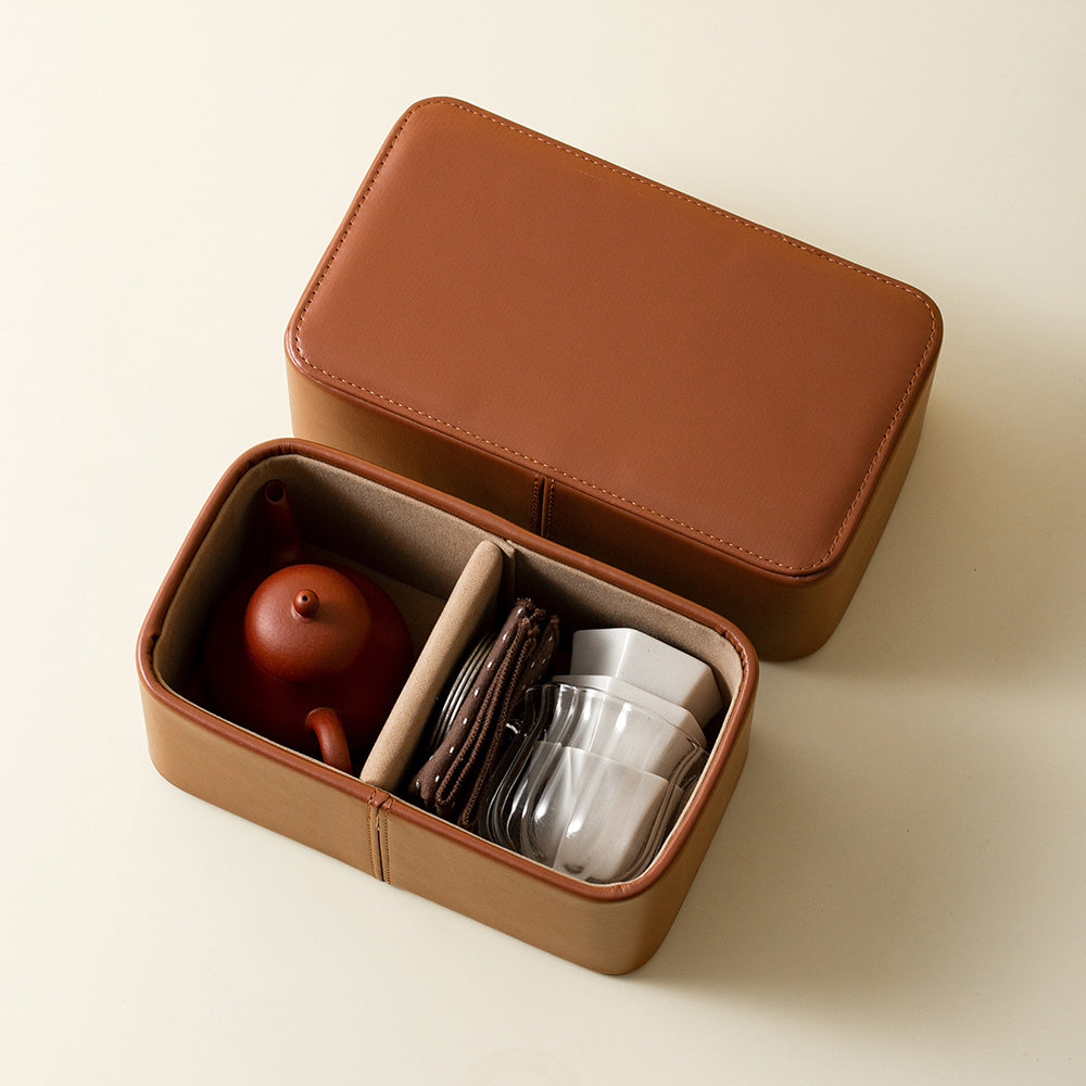 Purple Clay & Ceramic Travel Tea Set