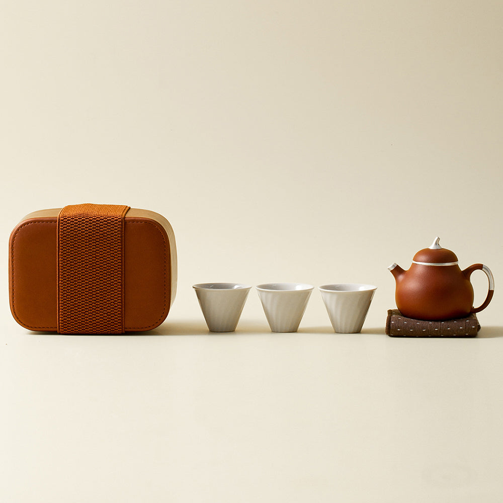 Purple Clay Teapot Travel Tea Set