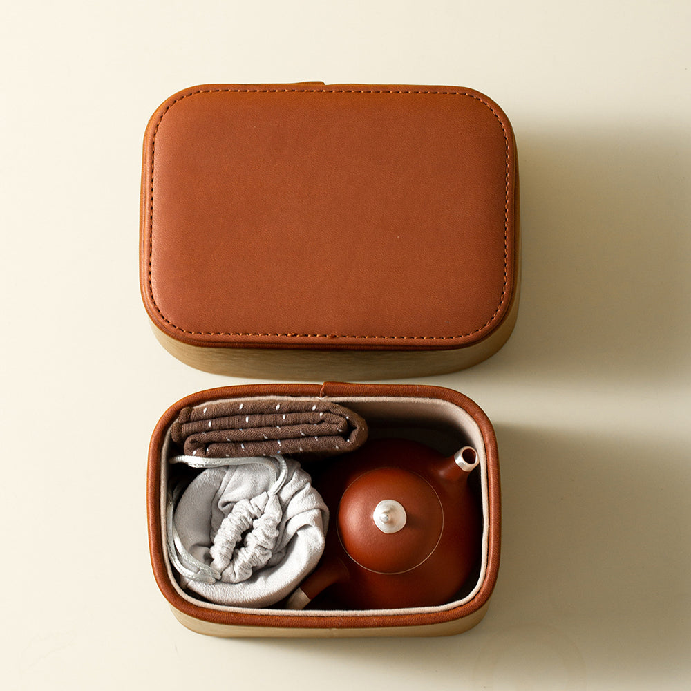 Purple Clay Teapot Travel Tea Set