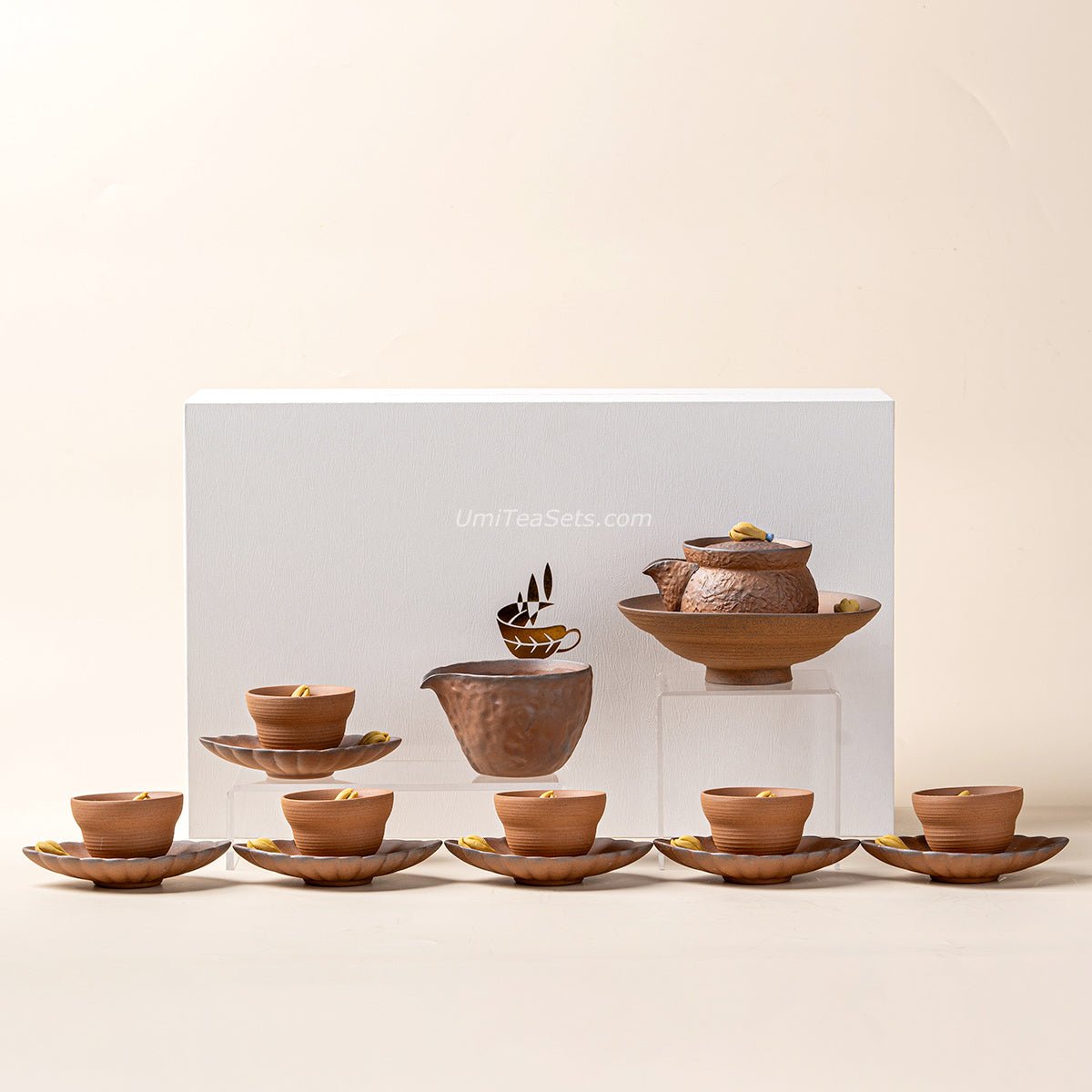 Japanese Coarse Pottery Chayote Tea Set