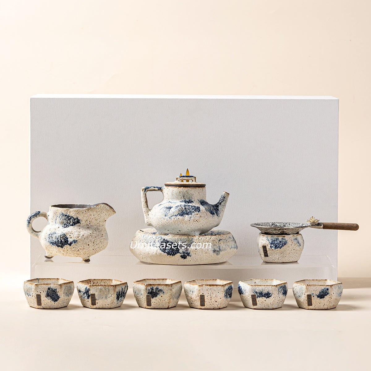 Japanese Coarse Pottery Kobiki Tea Set