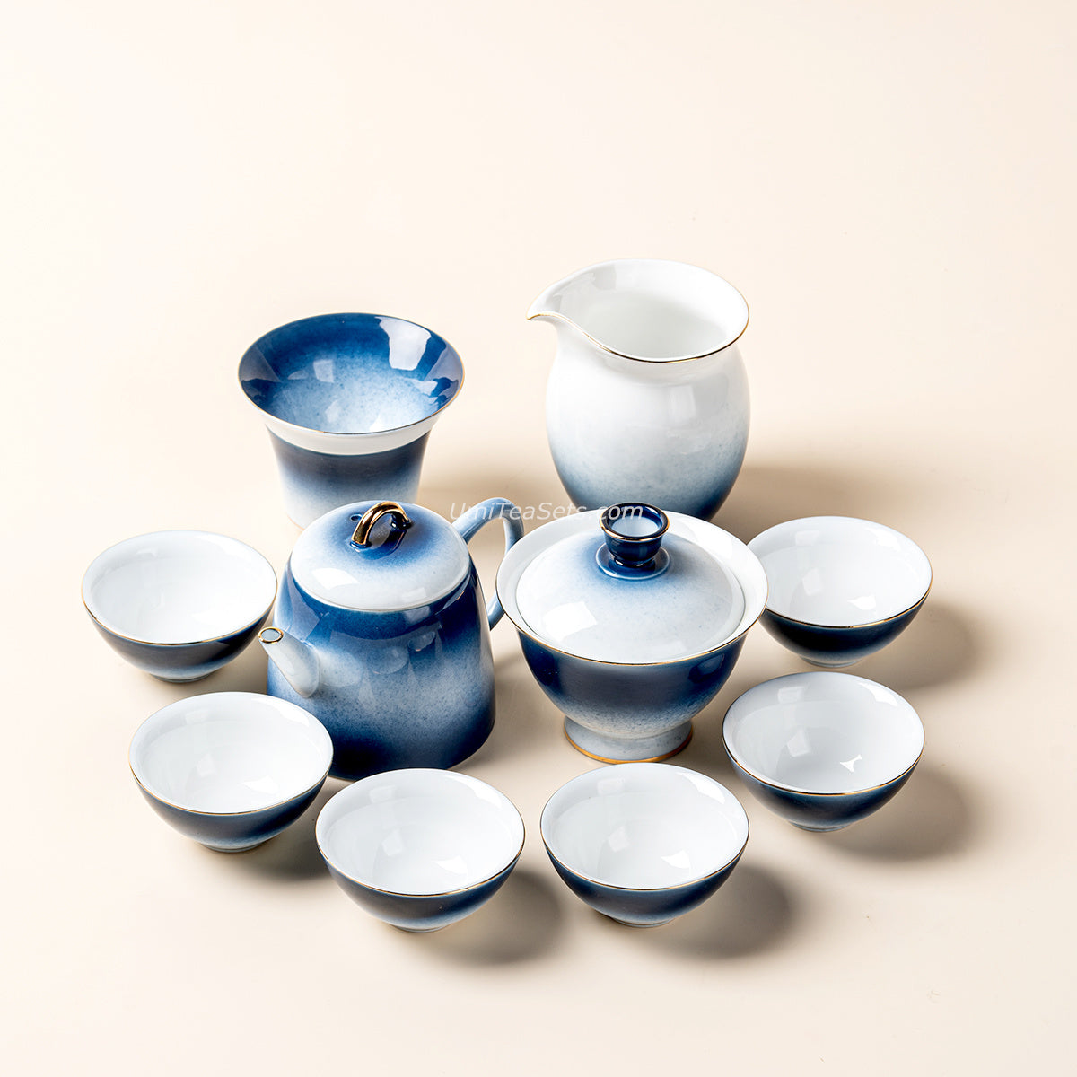 Gradient Blue Jade Porcelain Tea Set – Umi Tea Sets