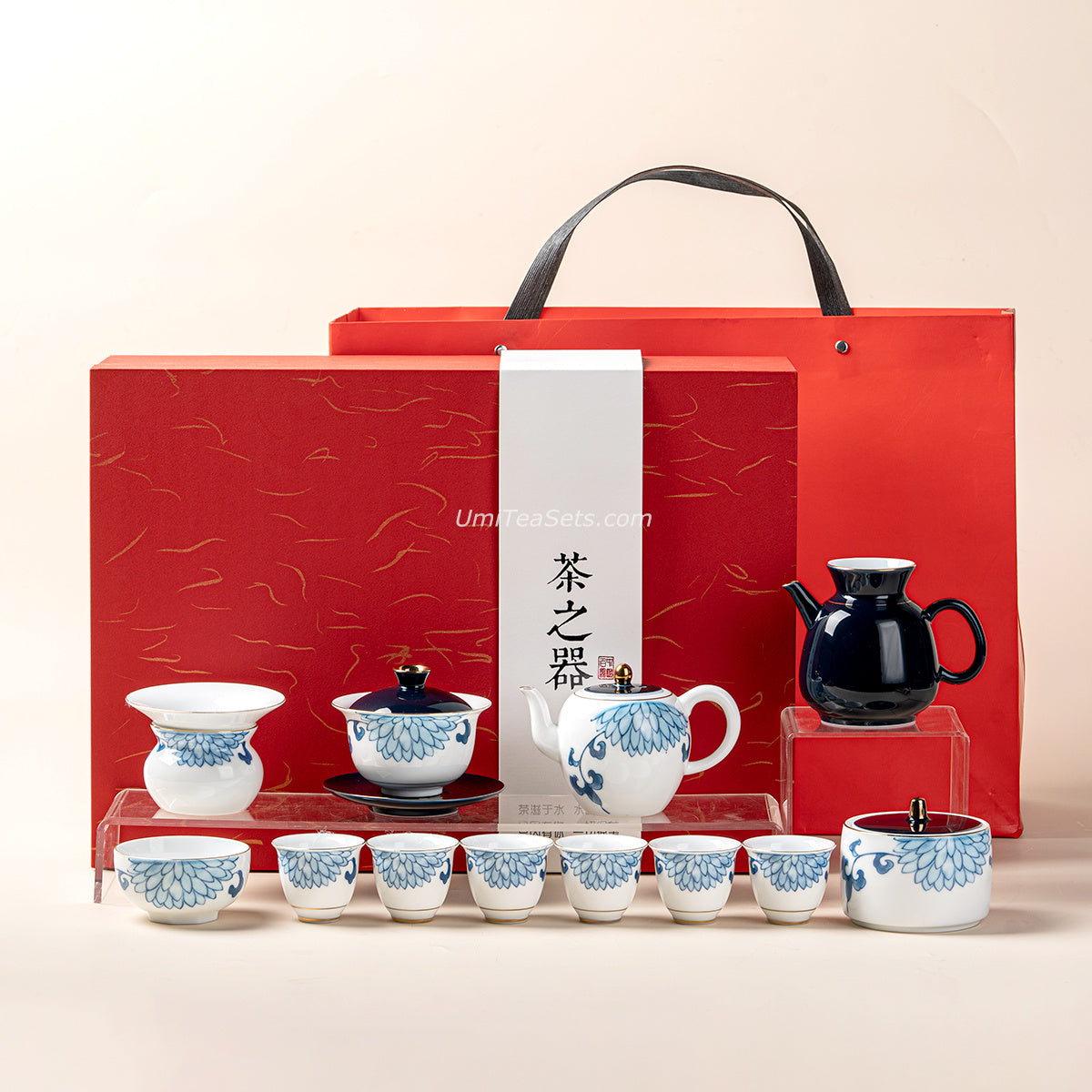 Blue And White Porcelain Chrysanthemum Tea Set