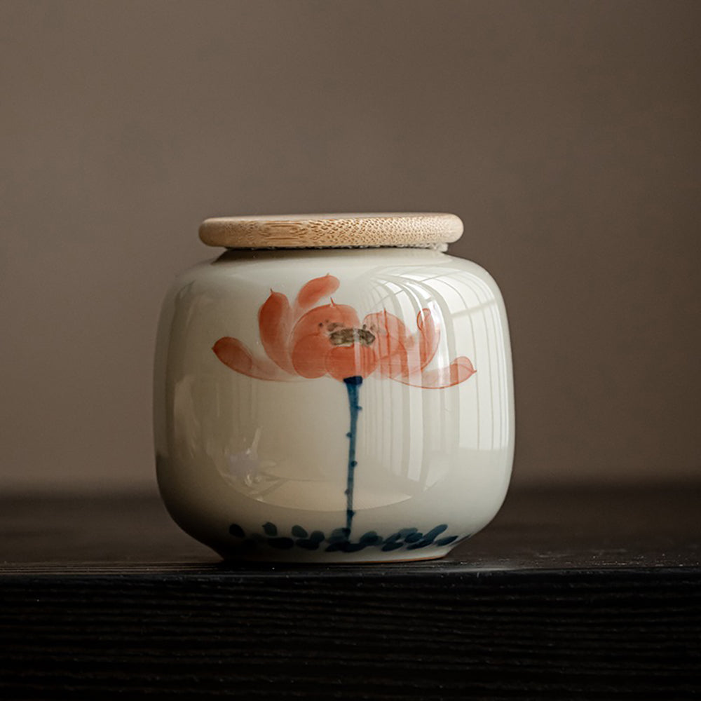 Hand-painted Ceramic Tea Caddy