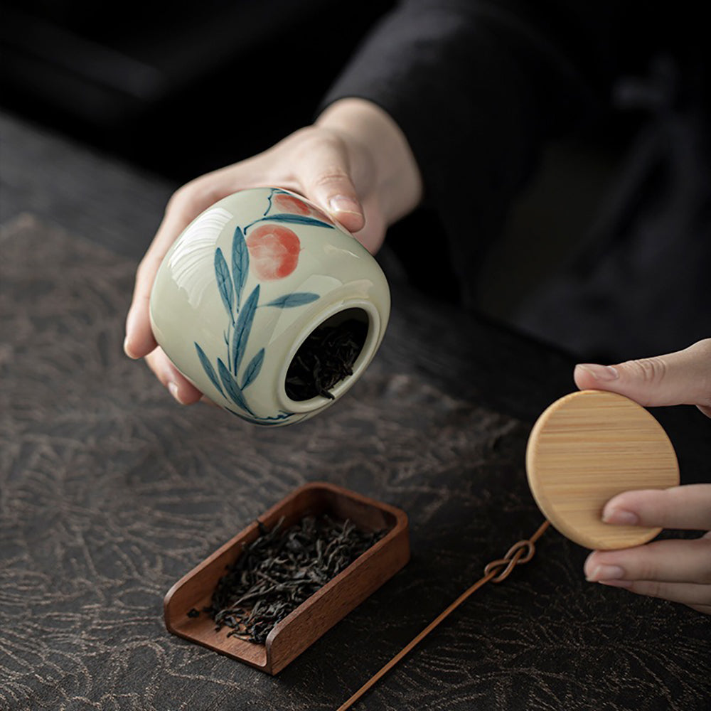 Hand-painted Ceramic Tea Caddy