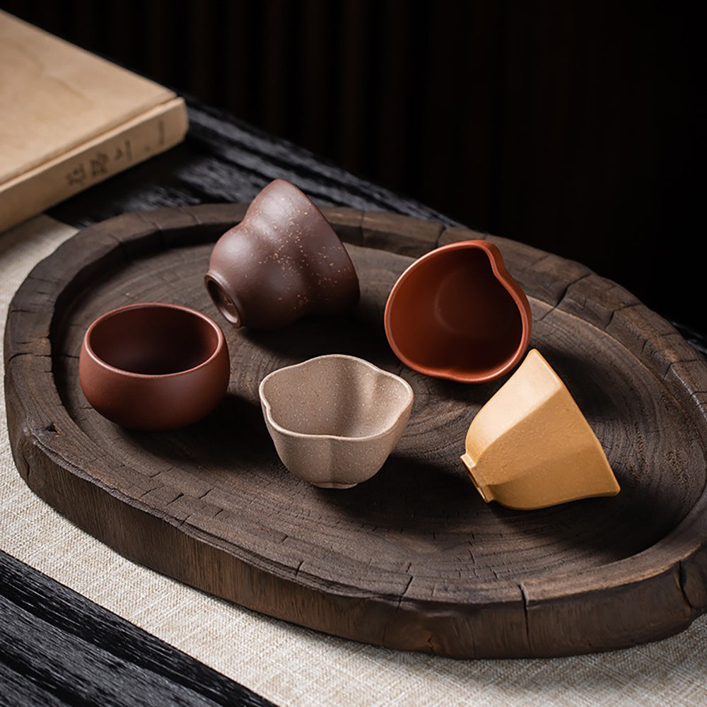 Purple Clay Five Blessings Tea Cup Set