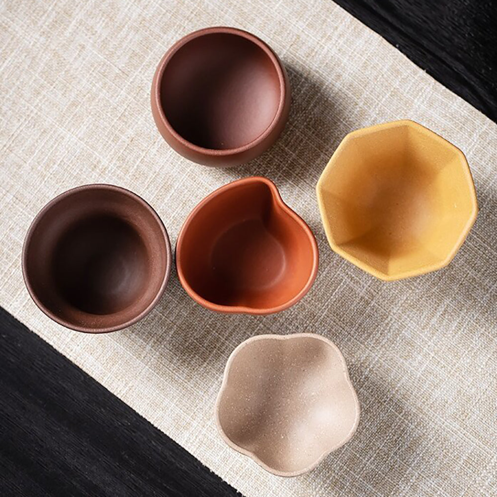 Purple Clay Five Blessings Tea Cup Set