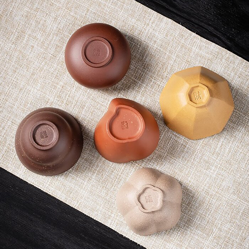 Purple Clay Five Blessings Tea Cup Set