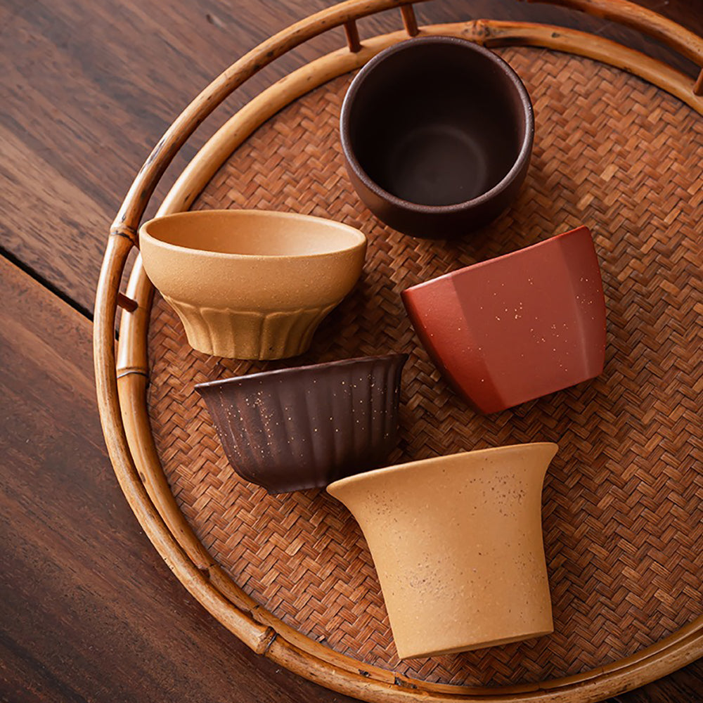 Purple Clay Five Elements Tea Cup Set