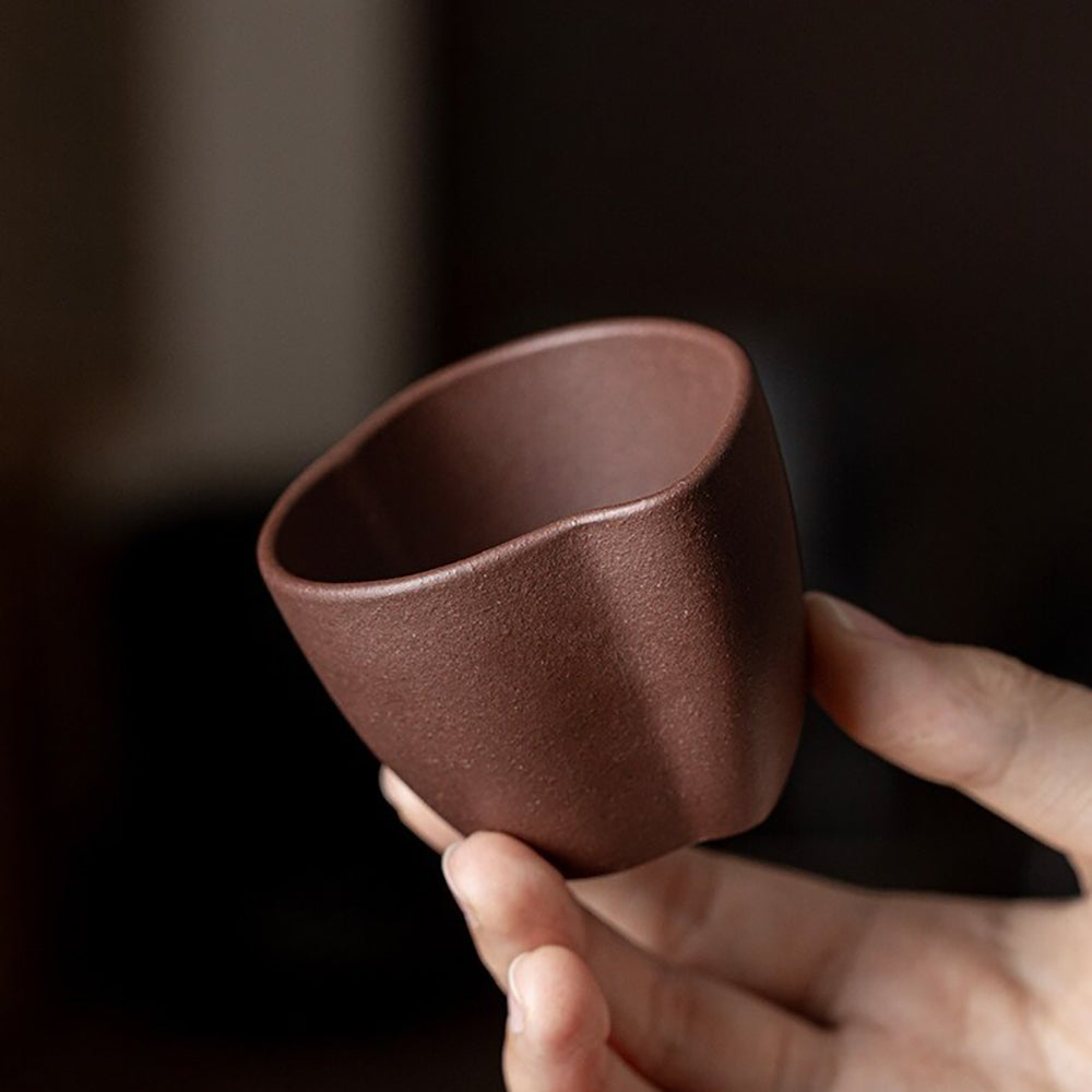 Purple Clay Five Blessings Gongfu Tea Cup Set