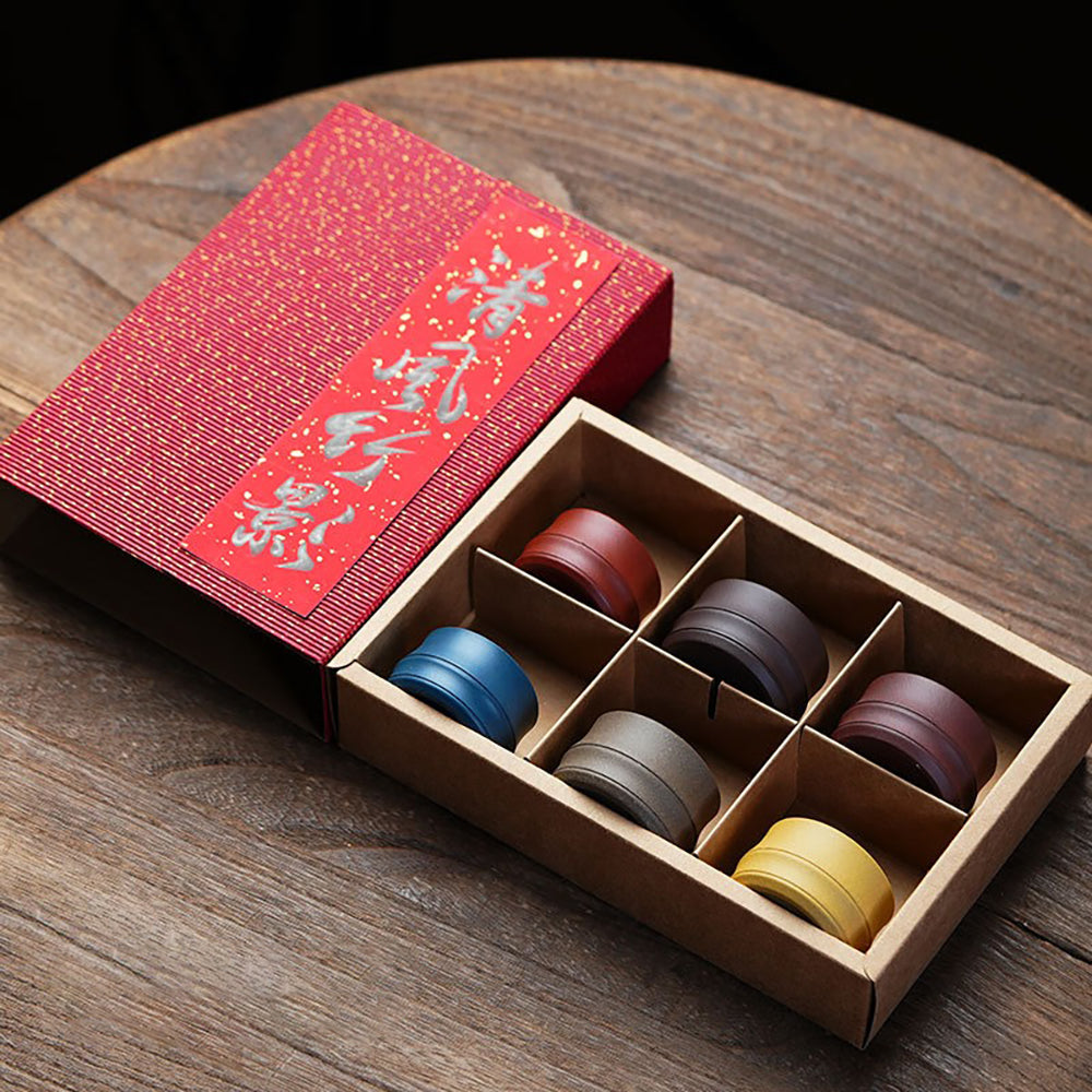 Purple Clay Bamboo Gongfu Tea Cup Set