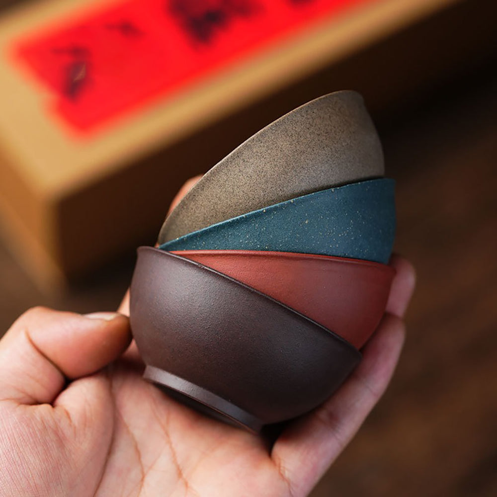 Purple Clay Lotus Gongfu Tea Cup Set