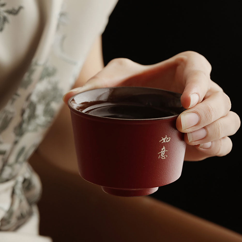 Ceramic Five Blessings Gongfu Tea Cup Set