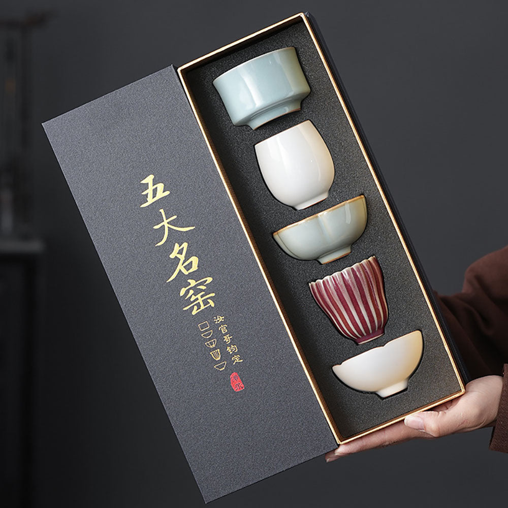 Five Kiln Firing Ceramic Gongfu Tea Cup Set