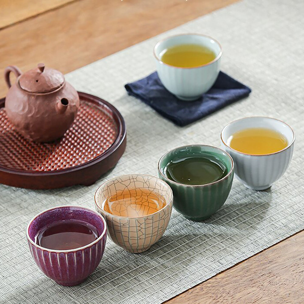 Ceramic Five Kiln Gongfu Tea Cup Set