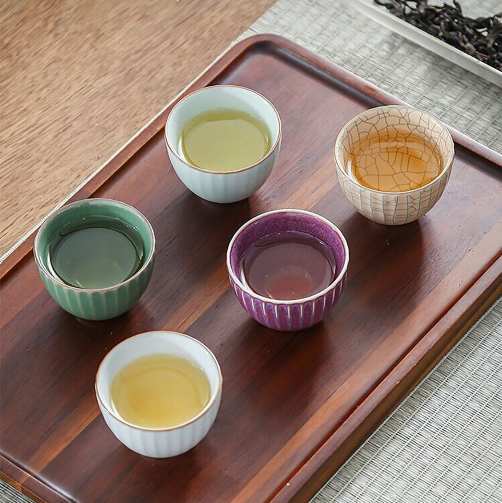 Ceramic Five Kiln Gongfu Tea Cup Set