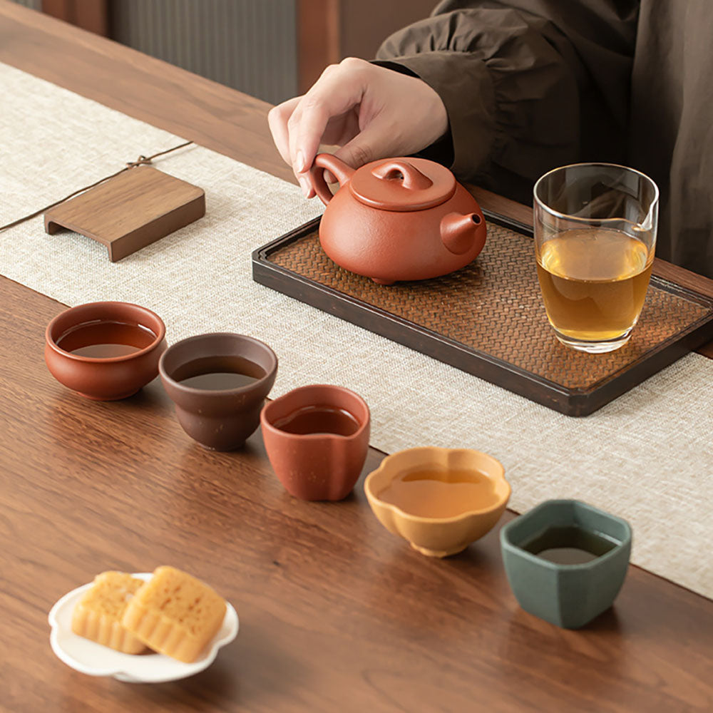 Yixing Purple Clay Five Blessings Tea Set